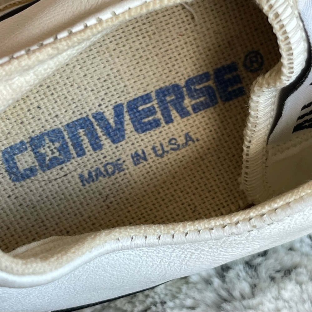 Converse All Star White Leather Sneakers, Size 3Y - Picture 9 of 9